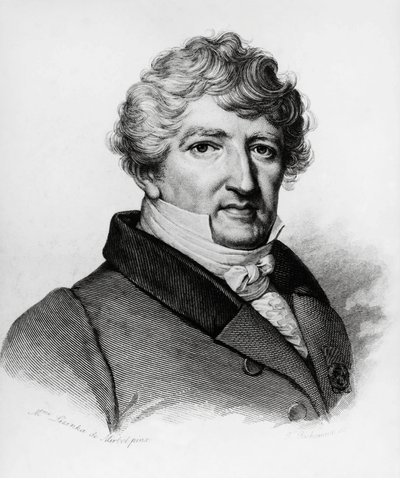 Georges Leopold Chretien Frederic Dagobert Cuvier (1769-1832), francia biológus portréja, metszet alkotó: William Walcutt