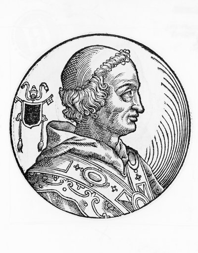 V. János (635-686), a katolikus egyház 82. pápája portréja 685-ből, metszet alkotó: William Walcutt