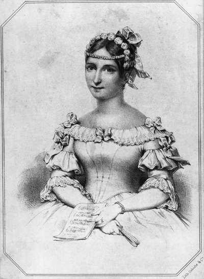 Laura Cinti-Damoreau (1801-1863), francia szoprán, litográfia portréja alkotó: William Walcutt