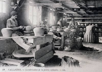 Képeslap fazekas készítéssel Vallauris étkészletekhez, kb. 1900, Franciaország alkotó: William Walcutt