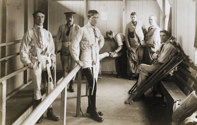 Protetika Műlábat viselő katonák, c 1915-1918 alkotó: Ferdinand Georg Waldmuller