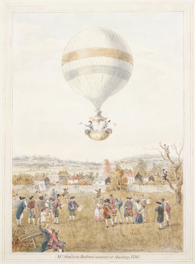 Sadler ballonos emelkedése Hackneyből alkotó: Frederick (attr. to) Barnard