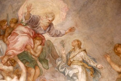 Santa Maria delle Vigne bazilika. Isten az Atya. Friss. Genova. Olaszország. alkotó: . .