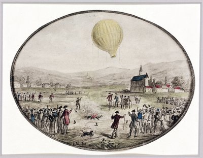 Az első nyilvános léggömbemelkedés, 1783. június 5 alkotó: Frederick (attr. to) Barnard