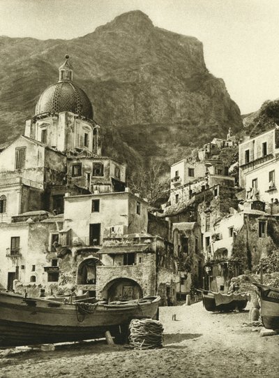 Positano halászainak városa, Nápoly közelében, az Amalfi-parton alkotó: Ferdinand Georg Waldmuller