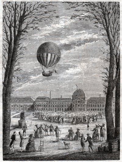 Töltse meg a léggömböt. léggömb repülés. alkotó: Frederick (attr. to) Barnard