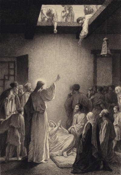 Krisztus meggyógyítja a bénult embert alkotó: after Albert Robida