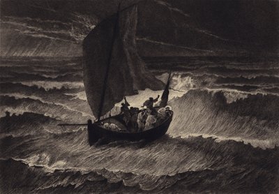 Jézus elaludt a vihar alatt alkotó: after Albert Robida