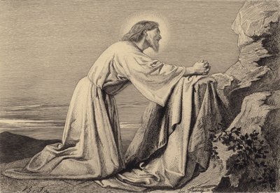 Jézus imádkozik alkotó: after Albert Robida