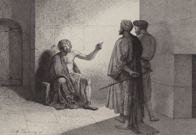 Keresztelő János a börtönben alkotó: after Albert Robida