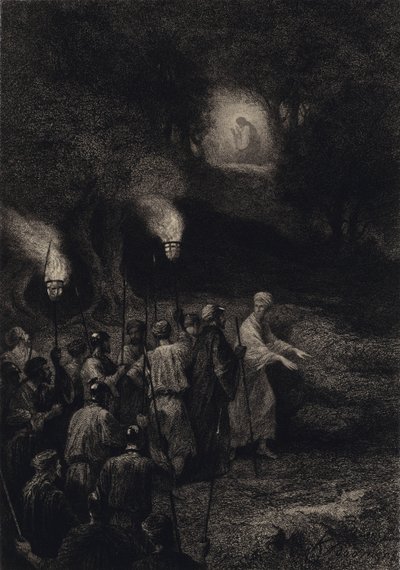 Júdás elárulja Jézust alkotó: after Albert Robida
