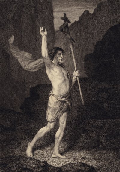 Szent János a sivatagban alkotó: after Albert Robida