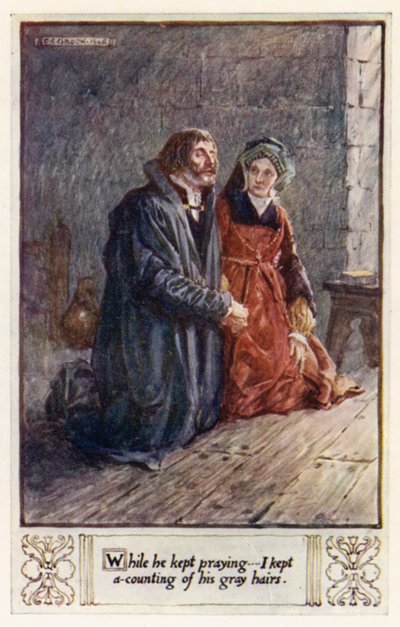 Amíg ő folyton imádkozott, én folyamatosan számoltam az ősz haját alkotó: after Charles Edmund Brock