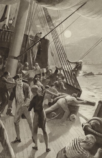 James Cook kapitány bajba jutott Cape Tribulation mellett alkotó: after Charles Mills Sheldon