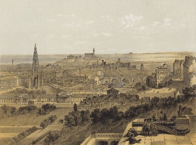 Kilátás Edinburghra a kastélyból (chromolitho) alkotó: after David Roberts