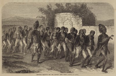 Egyiptomi újoncok a török hadseregbe alkotó: after Denis Auguste Marie Raffet