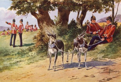 A Royal Warwickshire Ezred házi antilopjai alkotó: after Edgar Alfred Holloway