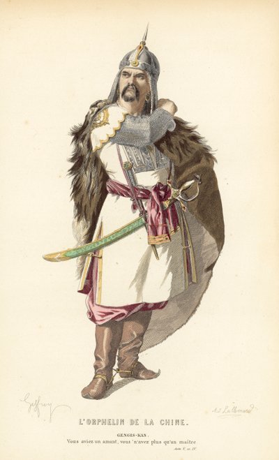 Kína árvája, Dzsingisz-kán alkotó: after Edmond A.F. Geffroy