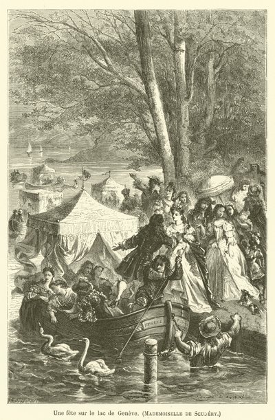 Buli a Genfi-tavon, Mademoiselle de Scudery alkotó: after Emile Antoine Bayard