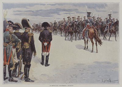 Napóleon felülvizsgálja a lengyel könnyű ló csapatait Bayonne-ban alkotó: after Felicien baron de Myrbach-Rheinfeld