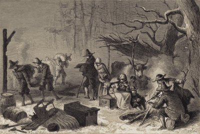 Angol telepesek Amerikában alkotó: after Felix Octavius Carr Darley
