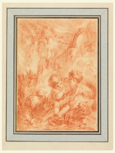Két gyermek alkotó: after Francois Boucher