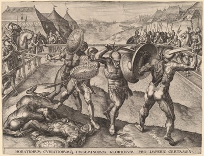 Horatii és Curiatii csata alkotó: after Frans Floris I