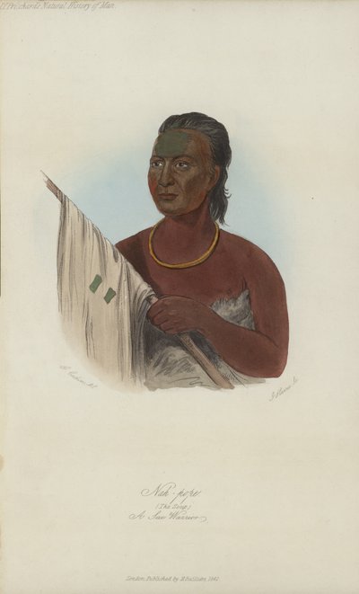Nah-pápa, A leves, A Sac Warrior (akvatinta) alkotó: after George Catlin