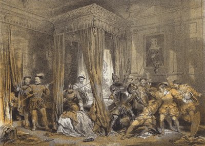 Queen Marys Bed-Chamber, Holyrood (chromolitho) alkotó: after George Cattermole