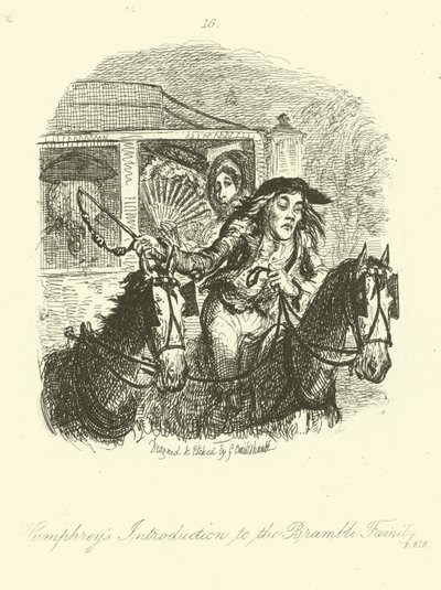 Illusztráció Humphry Clinkerhez, Tobias Smollett alkotó: after George Cruikshank
