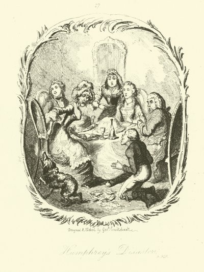 Illusztráció Humphry Clinkerhez, Tobias Smollett alkotó: after George Cruikshank