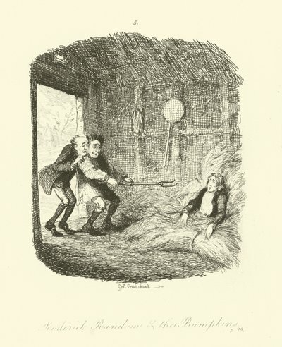 Illusztráció Roderick Random számára, Tobias Smollett alkotó: after George Cruikshank