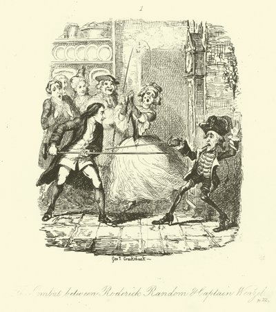 Illusztráció Roderick Random számára, Tobias Smollett alkotó: after George Cruikshank