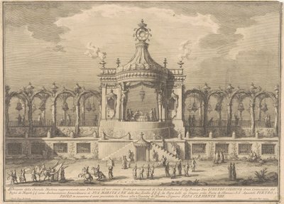 Az 1760-as Seconda Macchina Chinea számára: Chinoiserie pavilon alkotó: after Giuseppe Palazzi Giuseppe Vasi after Paolo Posi