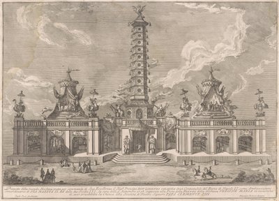 A Seconda Macchina Kína számára 1758: A nankingi porcelántorony alkotó: after Giuseppe Palazzi attritbuted to Giuseppe Pozzi after Paolo Posi