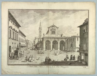 Kilátás Firenzére, tányér a "XXIV. választásból. Kilátás Firenze város fő kerületeire, tereire, templomaira és palotáira" alkotó: after Giuseppe Zocchi
