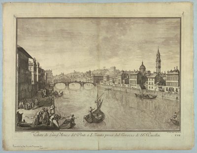 Kilátás Firenzére, tányér a "XXIV. választásból. Kilátás Firenze város fő kerületeire, tereire, templomaira és palotáira" alkotó: after Giuseppe Zocchi
