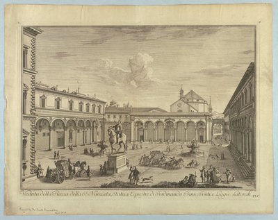 Kilátás Firenzére, tányér a "XXIV. választásból Kilátás Firenze város fő kerületeire, tereire, templomaira és palotáira" alkotó: after Giuseppe Zocchi