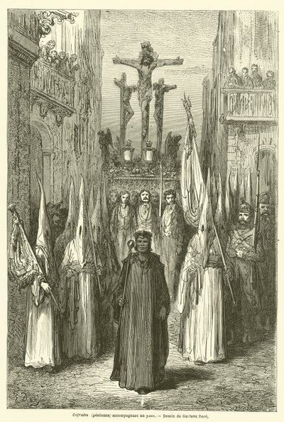 Lépést kísérő testvéri közösségek (bűnbánók). alkotó: Gustave after Dore