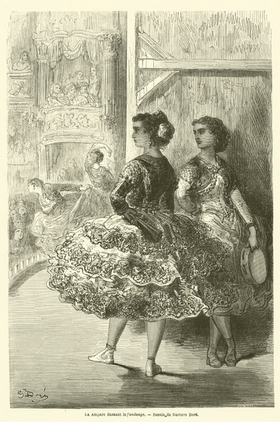 Az Amparo a fandangót táncolja alkotó: Gustave after Dore