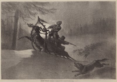 A farkasok által üldözött lappföldi parasztok alkotó: Gustave after Dore