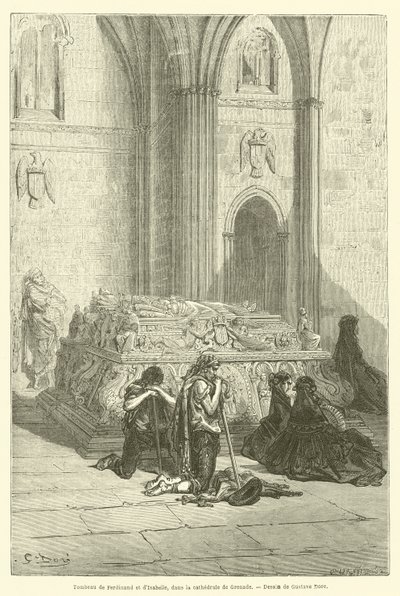Ferdinánd és Izabella sírja a granadai katedrálisban alkotó: Gustave after Dore