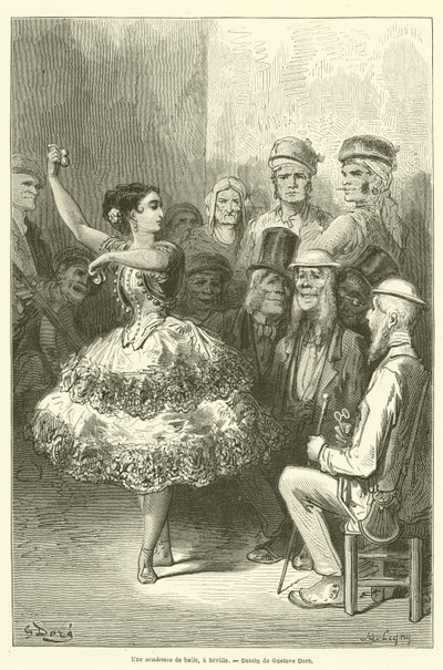 Egy baile akadémia, Sevillában alkotó: Gustave after Dore