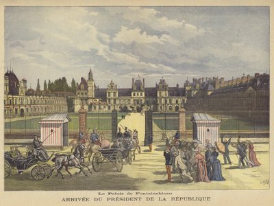 Franciaország elnökének megérkezése a Palais de Fontainebleau-ba alkotó: after Henri Meyer