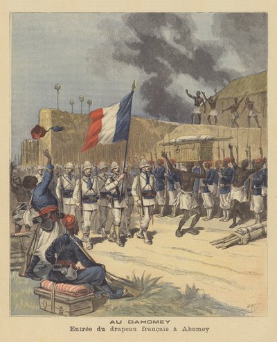 A francia zászló beléptetése a dahomeyi Abomey-ba alkotó: after Henri Meyer