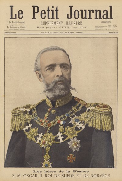 Franciaország vendégei; II. Oscar, Svédország és Norvégia királya alkotó: after Henri Meyer