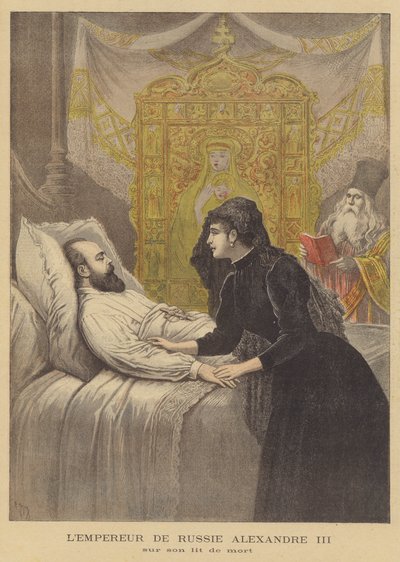 III. Sándor orosz cár a halálos ágyán alkotó: after Henri Meyer