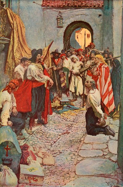 Tisztelet kicsikarása a polgároktól alkotó: after Howard Pyle