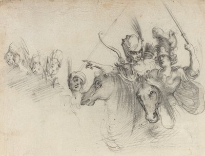 Figurák lóháton [verso] alkotó: after Jacques Bellange