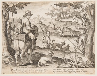 Nyúlvadászat alkotó: after Jan van der Straet, called Stradanus